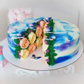 Торт "Цветы в разрезе"