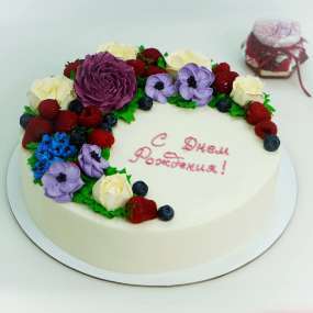Торт "С цветами"