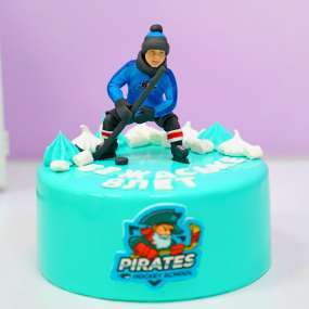 Торт "Хоккеист на льду"