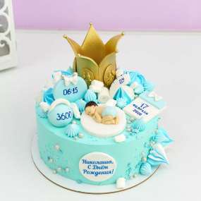 Голубой торт для малыша 