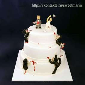 Торт "Свадьба в стиле Зомби"