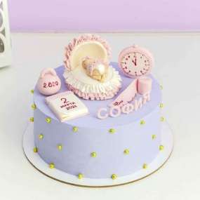 Торт для новорожденных фиолетовый