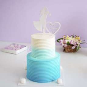 Свадебный голубой торт