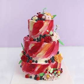 Цветной свадебный торт