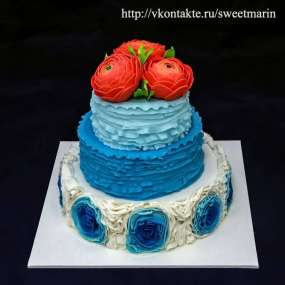 Торт «Розы на голубом»