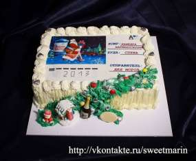 Торт "Открытка от Деда Мороза"