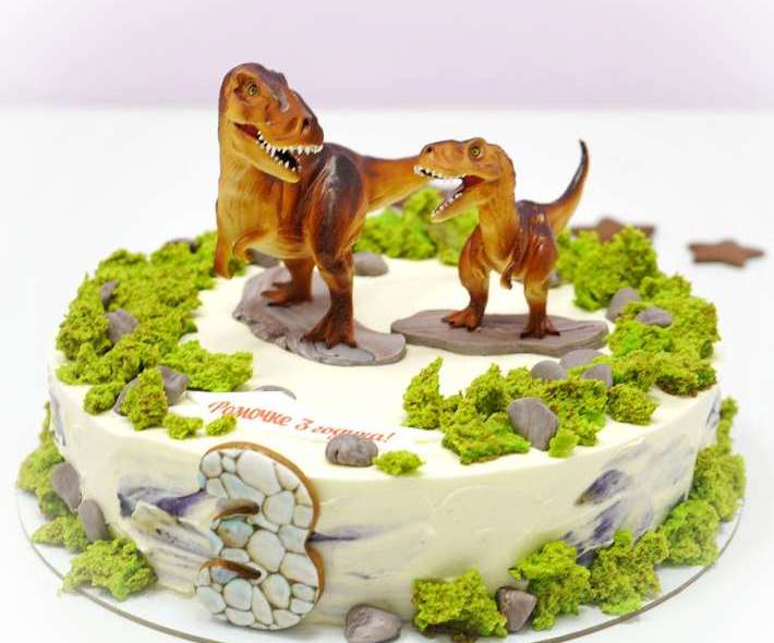 Торт "Два динозавра"