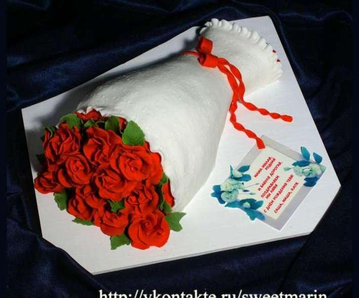 Торт "Букет алых роз"
