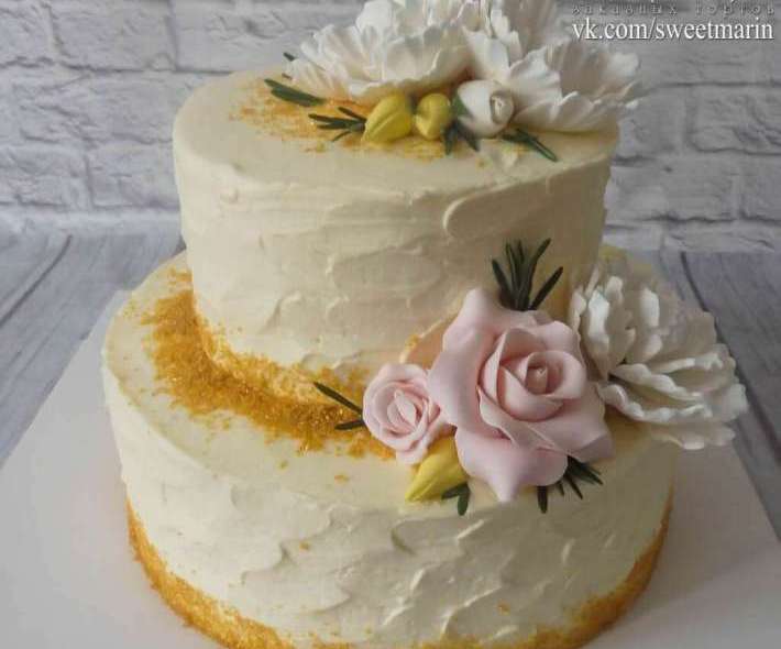 Торт "Свадебные цветы" №1